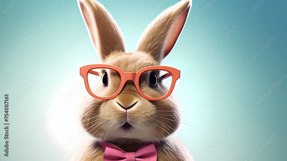 Fototapeta premium A cool bunny, Easter background