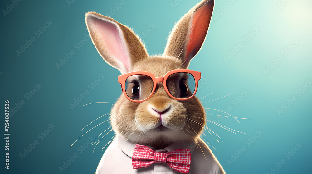 A cool bunny, Easter background A cool bunny, Easter background