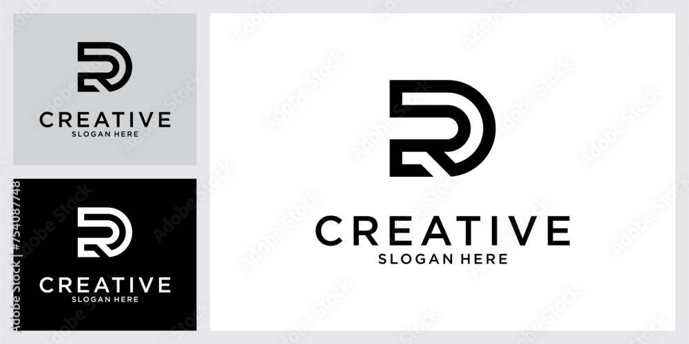 RD or DR initial letter logo design concept