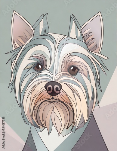 simple drawing of a yorkshire terrier dog