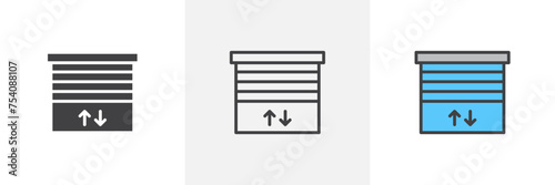 Jalousie Isolated Line Icon Style Design. Simple Vector Illustration