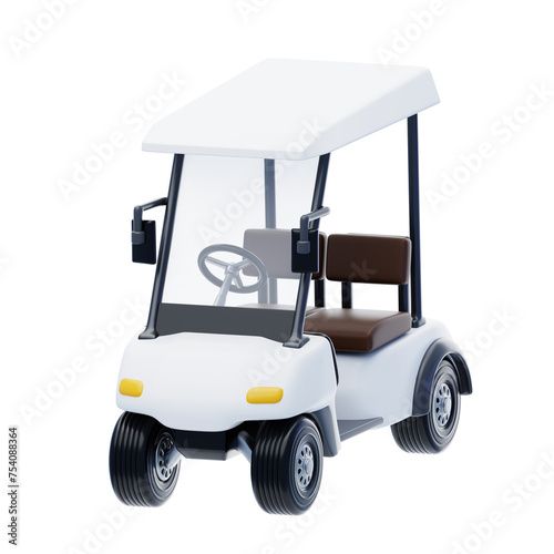 3D Golf Cart Model Leisurely On Course Transport. 3d illustration, 3d element, 3d rendering. 3d visualization isolated on a transparent background