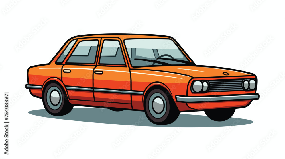 Car vehicle sedan icon freehand draw cartoon vector