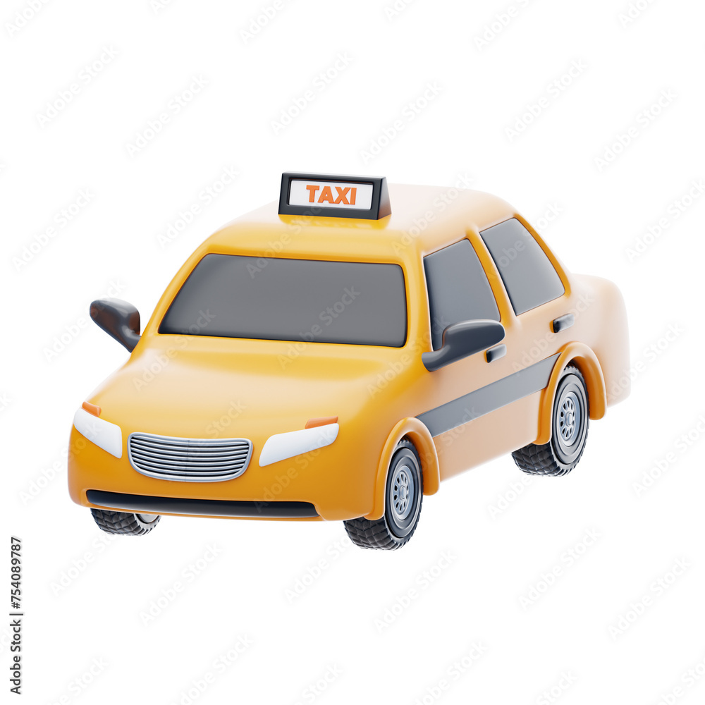 3D Yellow Taxi Model Iconic Urban Transport. 3d illustration, 3d element, 3d rendering. 3d visualization isolated on a transparent background 3D Yellow Taxi Model Iconic Urban Transport. 3d illustration, 3d element, 3d rendering. 3d visualization isolated on a transparent background