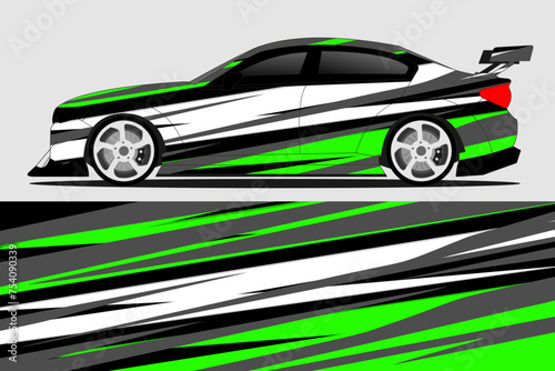 Car sticker design vector. Graphic abstract line racing background kit design for vehicle  race car  rally  adventure and livery wrapping