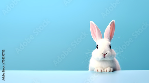 Cute bunny, easter background © ma