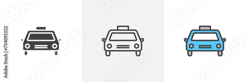 Taxi Isolated Line Icon Style Design. Simple Vector Illustration