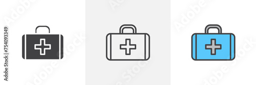 First Aid Box Isolated Line Icon Style Design. Simple Vector Illustration