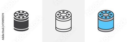 Oil Filter Isolated Line Icon Style Design. Simple Vector Illustration