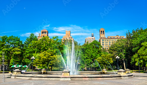 Fountain at Washington Square Park in New York City, United States