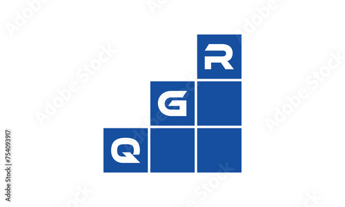 QGR initial letter financial logo design vector template. economics, growth, meter, range, profit, loan, graph, finance, benefits, economic, increase, arrow up, grade, grew up, topper, company, scale photo