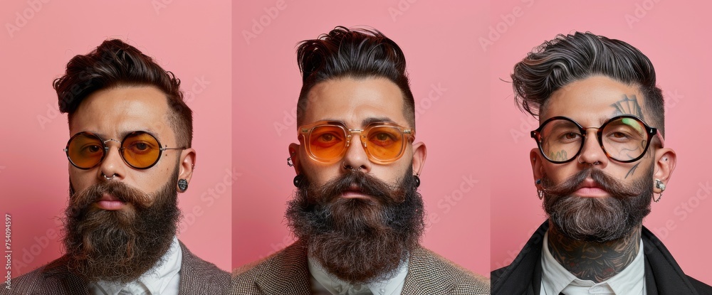 Man in Glasses and Beard Wearing Suit
