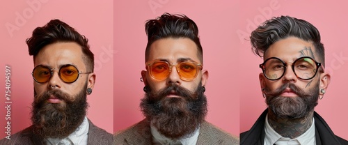 Man in Glasses and Beard Wearing Suit