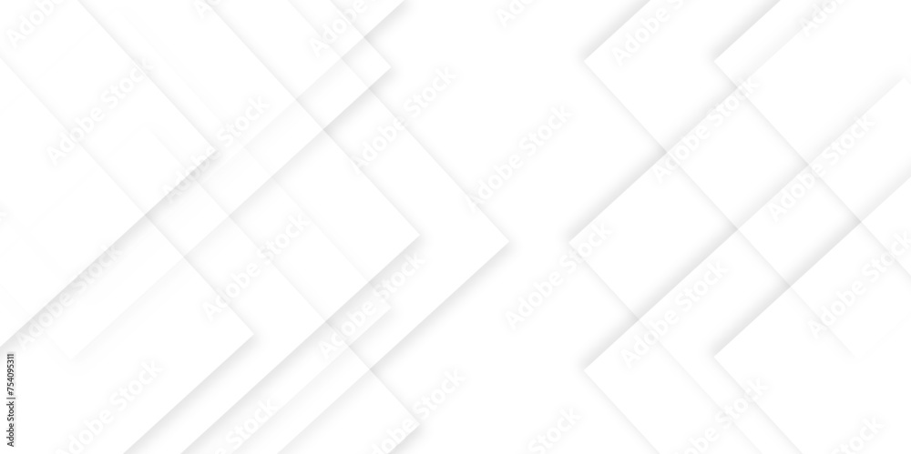 Modern abstract white background with transparent layers triangle shape with shadow. White color technology concept line background. abstract template design Banner Pattern texture space concept.