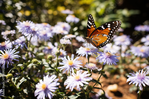 butterfly on flower. © Shades3d