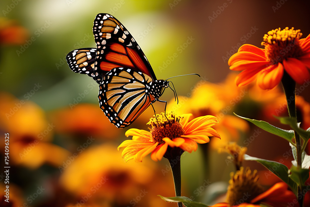 Obraz premium butterfly on flower.