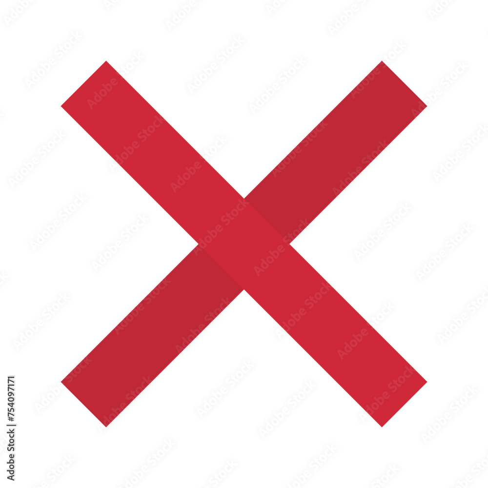 Modern cross mark icon. Prohibition and regulation. Vector. Modern cross mark icon. Prohibition and regulation. Vector.