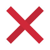 Modern cross mark icon. Prohibition and regulation. Vector.