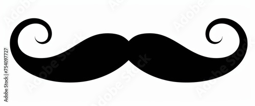 Black Mustache on White Background