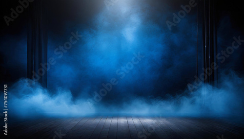 Mysterious Majesty: The Dark Stage Veiled in Smoky Dark Blue Tones © Dostain