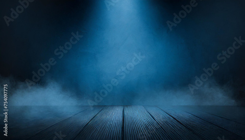 Sultry Shades  The Dark Stage Set Against a Layered Dark Blue Backdrop