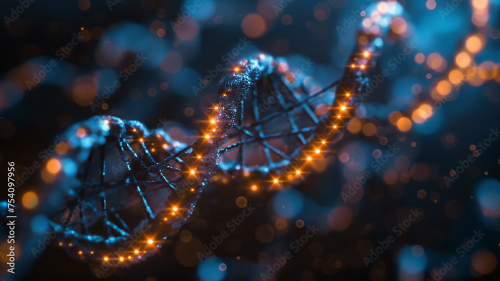 3D rendering of human chromosome DNA 3D rendering of human chromosome DNA