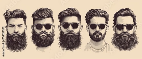 Group of Men With Beards and Sunglasses