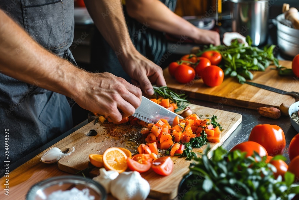 A vegan meal preparation scene highlighting plant-based diets