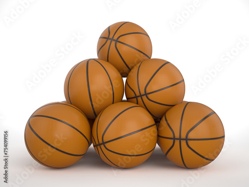 Basketball balls pyramid