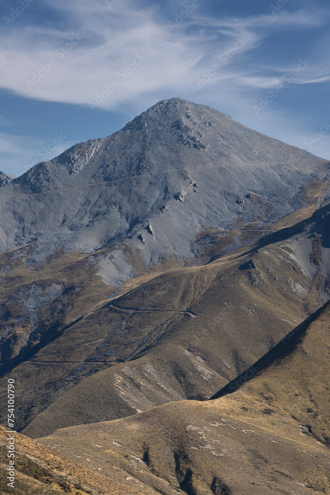 Vertical photo of New Zealand mountain landscape 