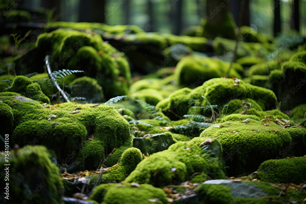moss covered rocks. moss covered rocks.