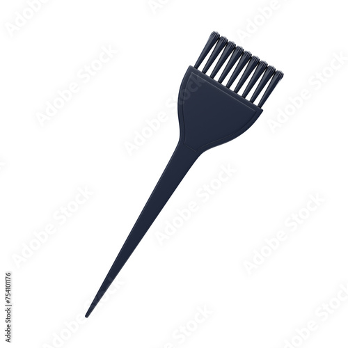 3D Hair Dye Brush ColorCraft Elegance. 3d illustration, 3d element, 3d rendering. 3d visualization isolated on a transparent background