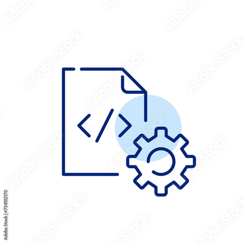 Web development tools. Settings HTML code. Pixel perfect, editable stroke icon