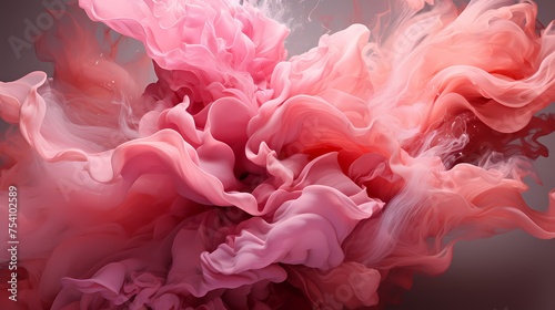 Liquid silver and radiant pink merging with explosive energy, crafting a mesmerizing abstract showcase