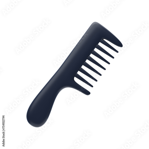 3D Comb Grooming Hair. 3d illustration, 3d element, 3d rendering. 3d visualization isolated on a transparent background