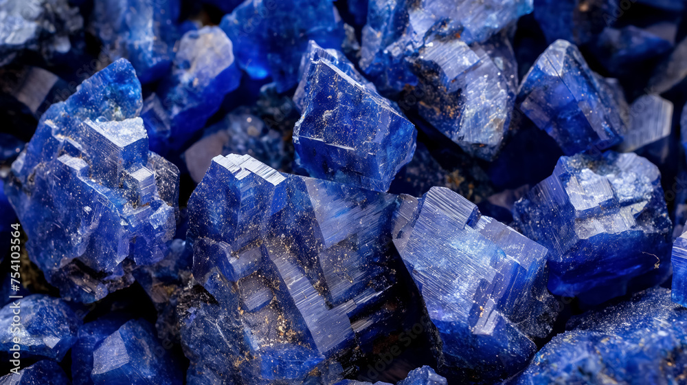 Vivid blue crystals, geology marvel.