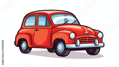 Isolated particular car freehand draw cartoon vector.