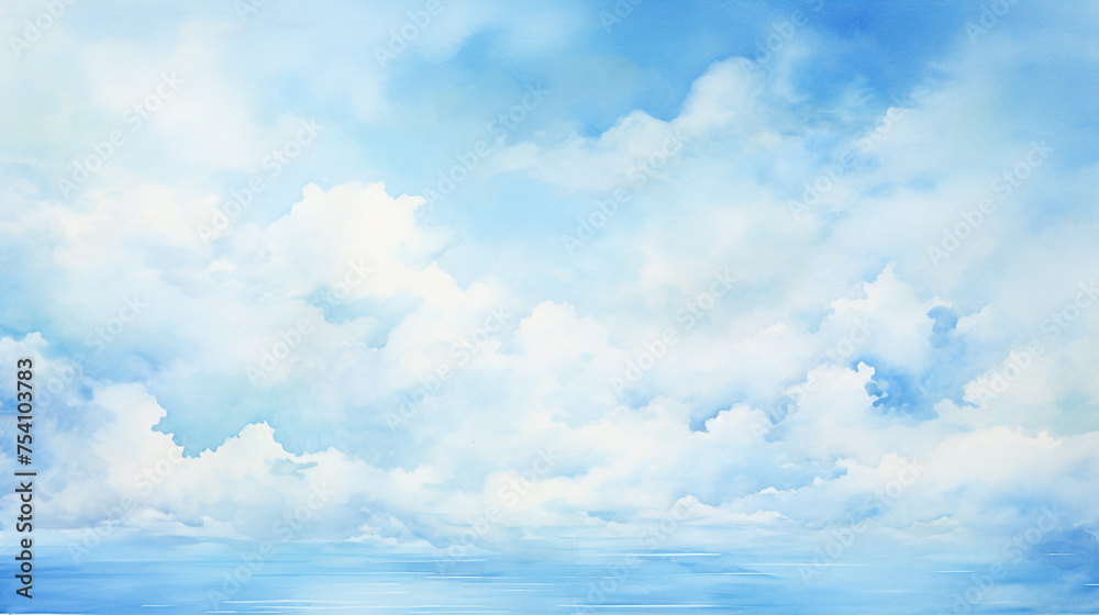 Watercolor sky blue sunny day Watercolor sky blue sunny day