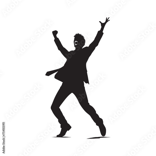 Energy Personified: The Excited Expression Silhouette Radiates Positive Energy and Enthusiasm. Excited Expression Illustration - Excited Vector - Excited person silhouette