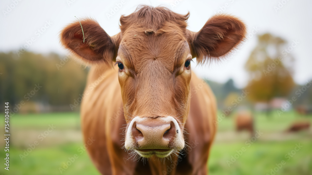 Curious cow looking directly at camera.
