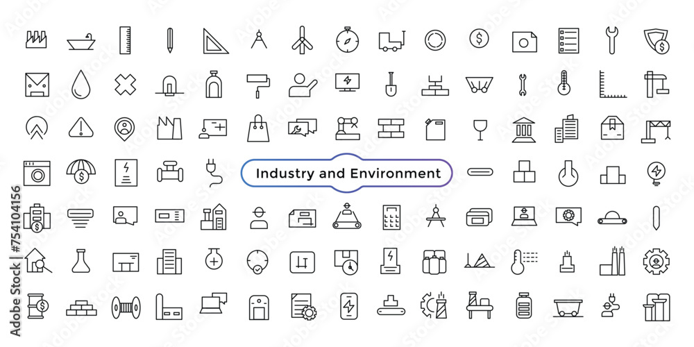 Industry and Environment Icon set. Contains such Icons as Hydroelectric Power Station, Solar Cells, Fossil Fuels and more.
