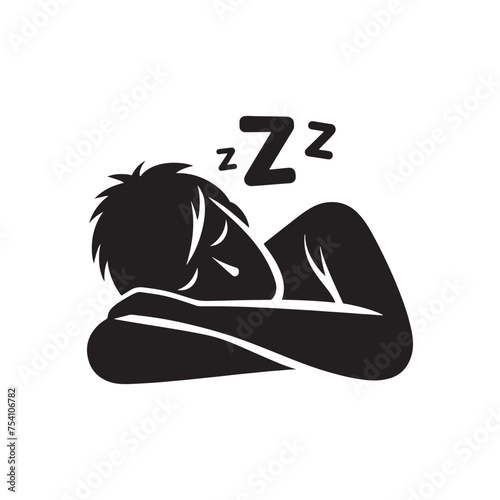 A Canvas for Emotional Expression: The Sleepy Expression Silhouette Awaits Your Artistic Vision for a Unique Design. Sleepy Expression Illustration - Sleepy Vector - Sleepy Person Silhouette
