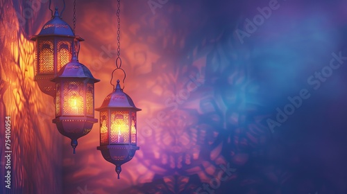 Eid mubarak cards: celebrating eid-ul-adha with arabic ramadan lanterns – islamic holiday festivities and cultural decorations

