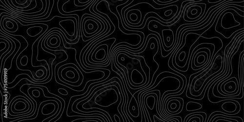 Black lines vector abstract background,round strokes has a shiny slightly reflective topography,vector design earth map light spots.horizontal lines.topology. 