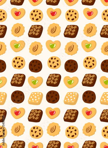 Assorted cookies on a white background.Eps 10 vector.