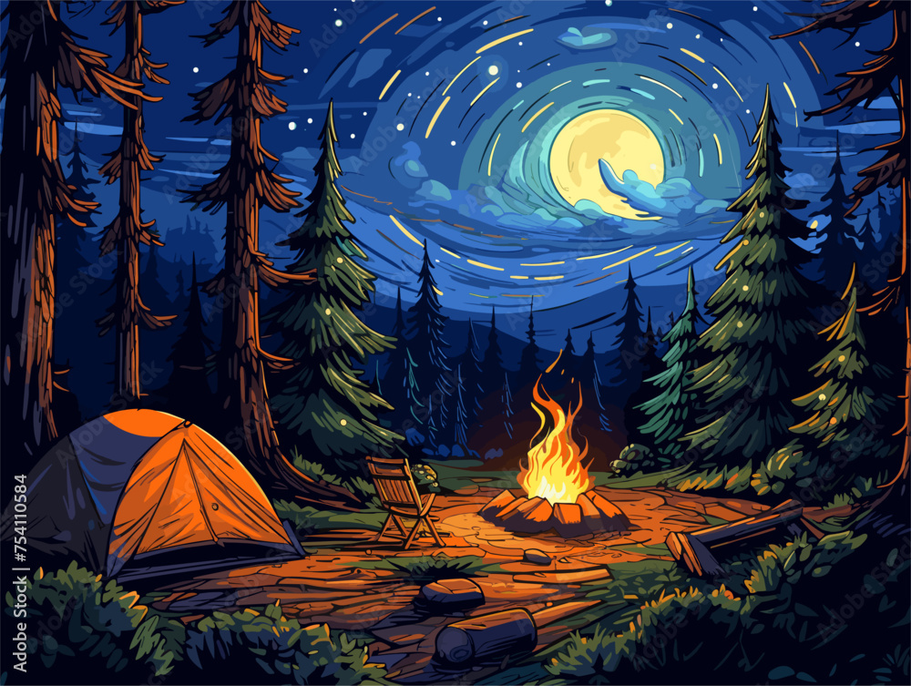 Camping under a starry night Camping under a starry night