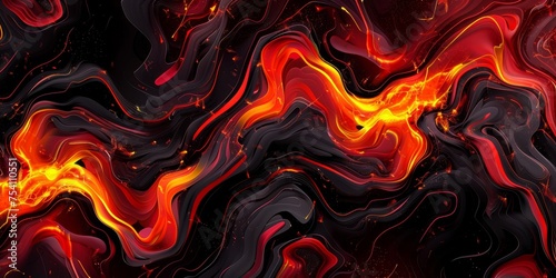 Background Texture Pattern Cel-Shaded Volcanic Lava Flows that captures the molten beauty of volcanic lava flows Blend fiery reds, oranges, and blacks with flowin created with Generative AI Technology