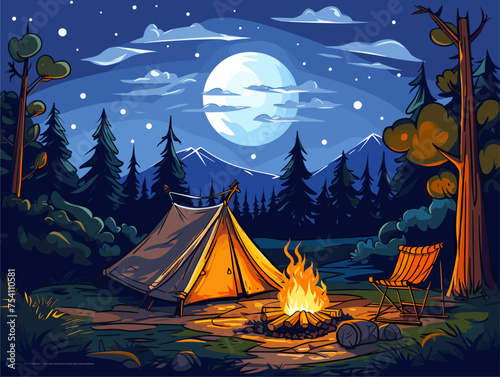 Camping under a starry night Camping under a starry night