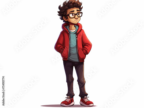Thoughtful Theo cartoon full body
