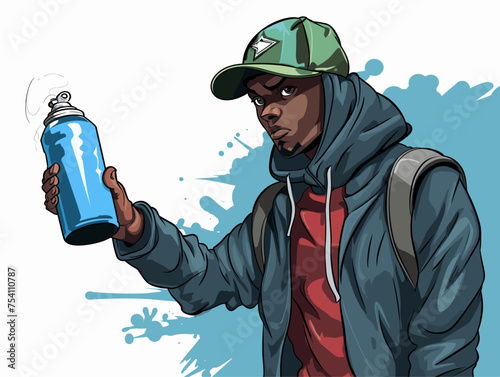 A thug holding a spray paint can suggest joining